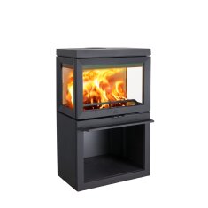 Kaminofen Gussofen Jotul F 520 Sockel (3 Scheiben) - 7,5 kW - Schwarz