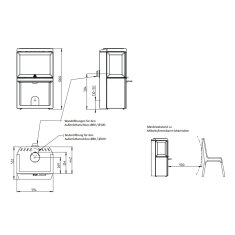 Kaminofen Gussofen Jotul F 520 Sockel (3 Scheiben) - 7,5 kW - Schwarz