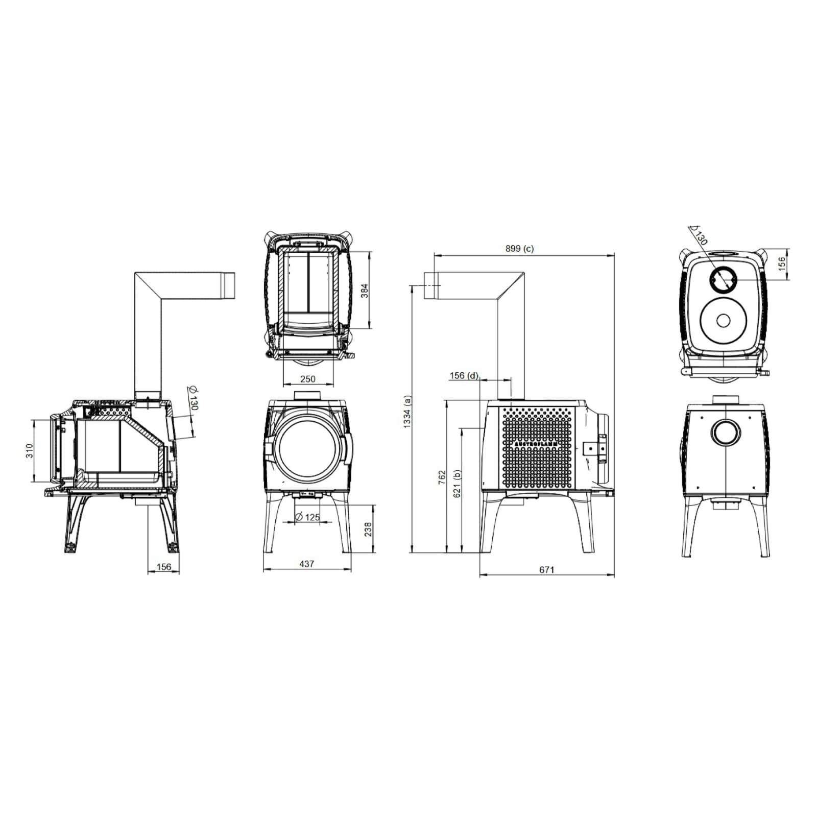 Kaminofen Austroflamm Cloudi mit Kochplatte - 7 kW