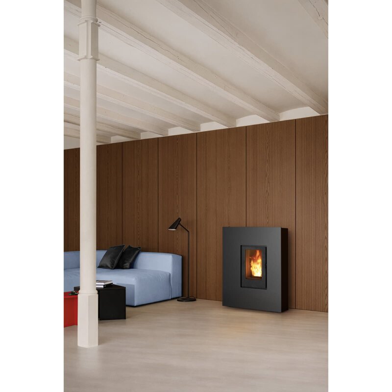 Pelletofen MCZ ROCK Comfort Air 8 R 5S (Anschluss hinten) kanalisierbar, Schwarz - 7,9 kW
