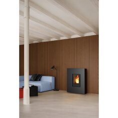 Pelletofen MCZ ROCK Comfort Air 8 R 5S (Anschluss hinten) kanalisierbar, Schwarz - 7,9 kW