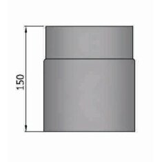 Rauchrohr Ø120 x 150 x 2 mm, Farbe schwarz