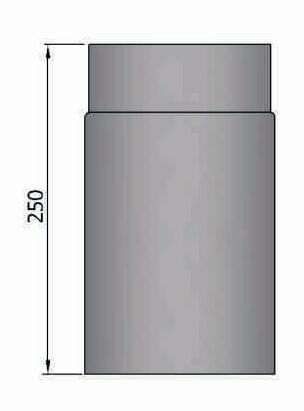 Rauchrohr Ø120 x 250 x 2 mm ohne Drosselklappe, Farbe schwarz