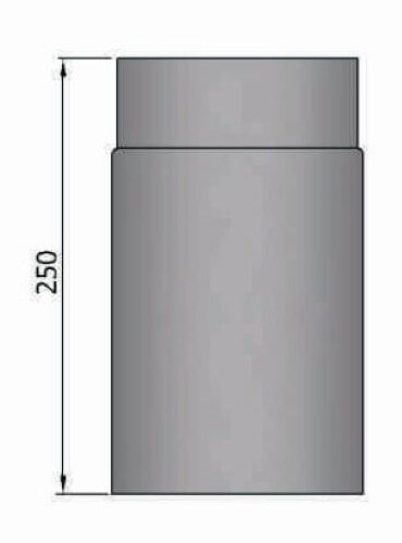 Rauchrohr Ø120 x 250 x 2 mm ohne Drosselklappe, Farbe schwarz