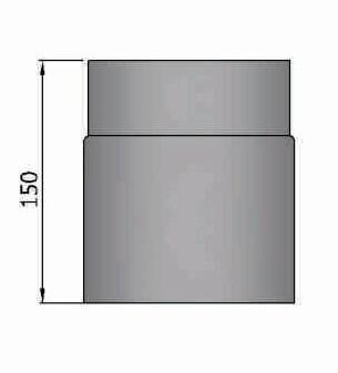 Rauchrohr Ø130 x 150 x 2 mm, Farbe schwarz