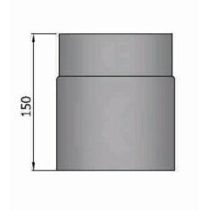 Rauchrohr Ø160 x 150 x 2 mm, Farbe schwarz