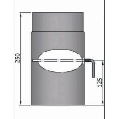 Rauchrohr Ø130 x 250 x 2 mm, Farbe schwarz