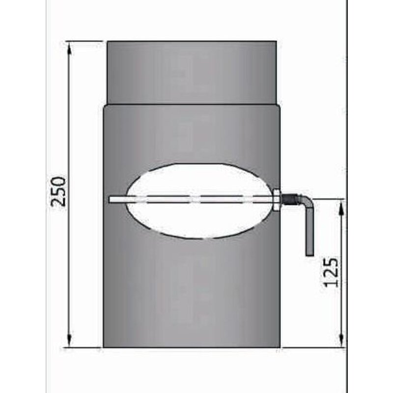 Rauchrohr Ø150 x 250 x 2 mm, Farbe schwarz