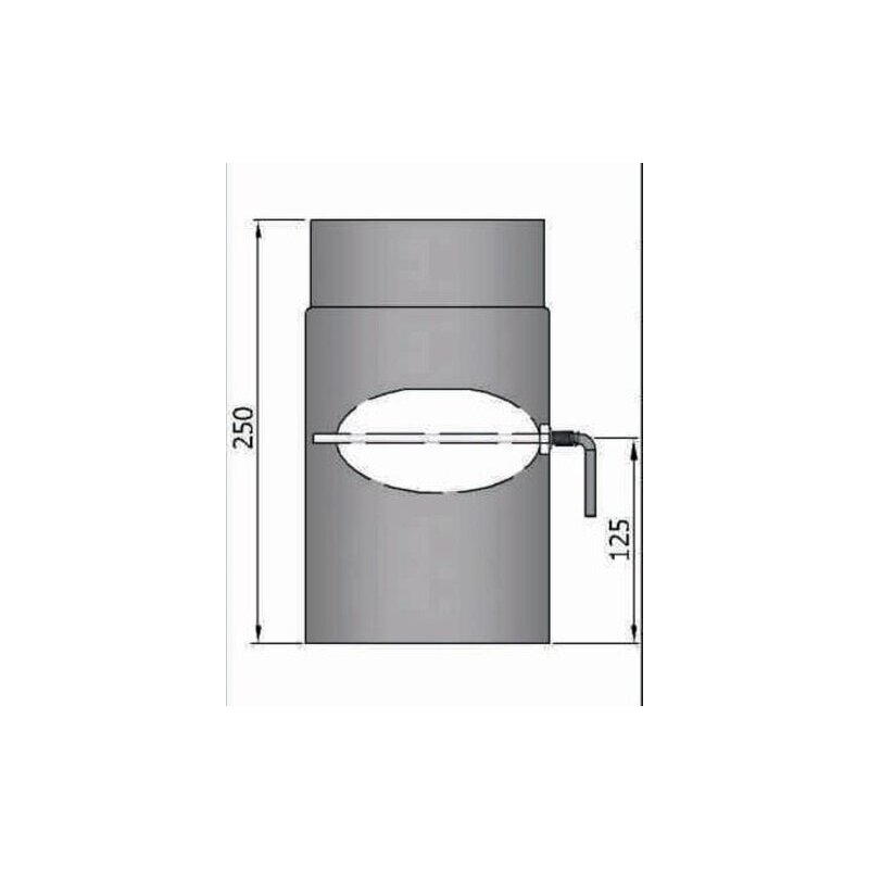 Rauchrohr Ø150 x 250 x 2 mm, Farbe schwarz
