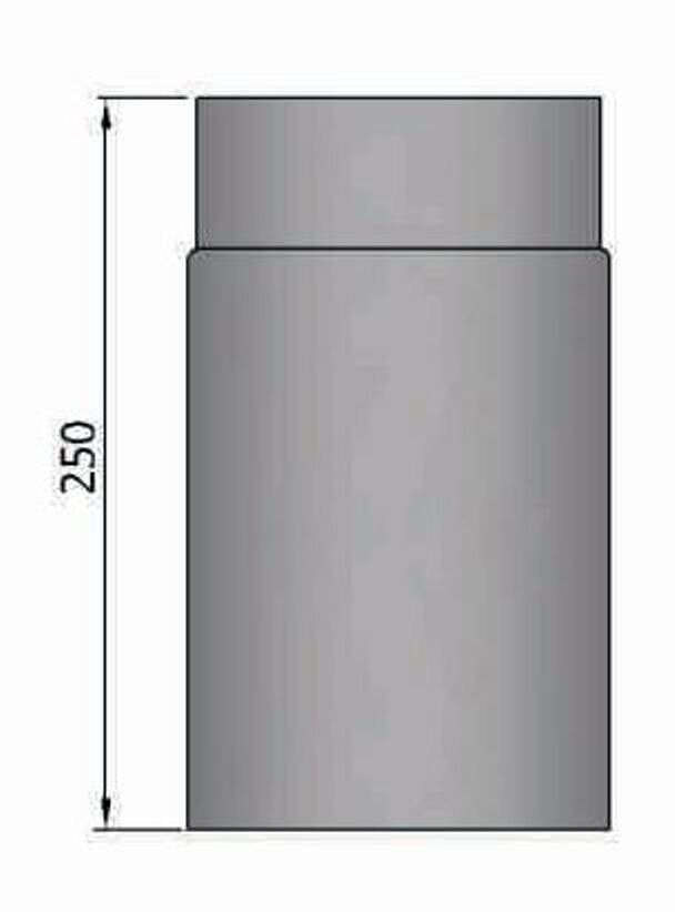 Rauchrohr Ø150 x 250 x 2 mm, Farbe schwarz