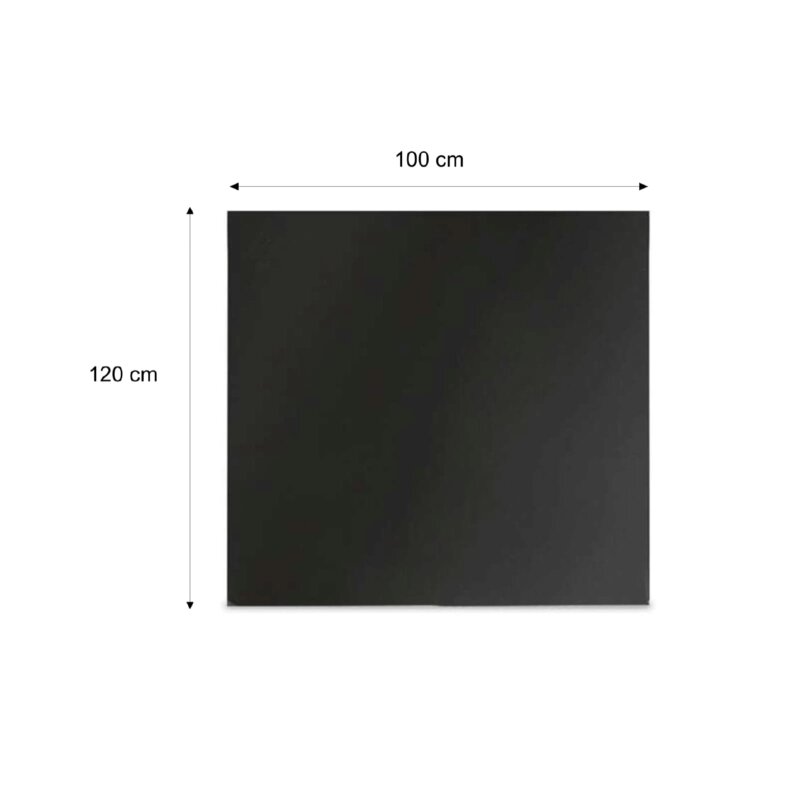 Bodenplatte Rechteck B1 aus Stahlblech 1200 x 1000 mm, Farbe schwarz