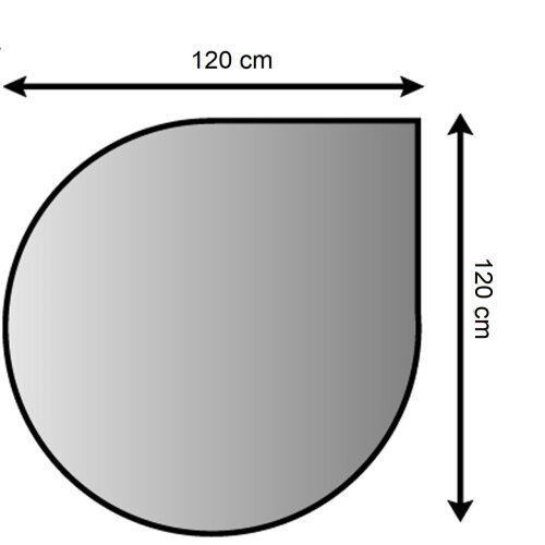 Bodenplatte Tropfenform B6 aus Stahlblech 1200x 1200 mm,...