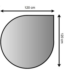 Bodenplatte Tropfenform B6 aus Stahlblech 1200x 1200 mm,...