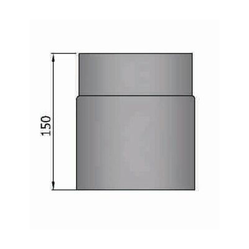 Rauchrohr Ø150 x 150 x 2 mm, Farbe grau