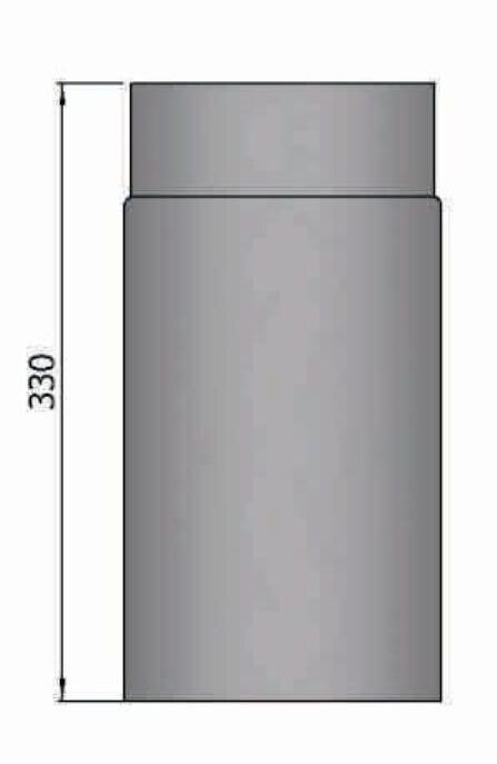 Rauchrohr Ø150 x 330 x 2 mm, Farbe grau