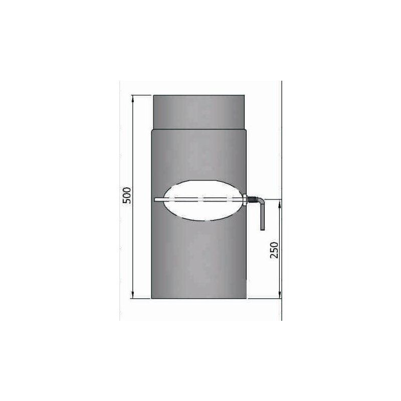 Rauchrohr Ø150 x 500 x 2 mm, Farbe grau