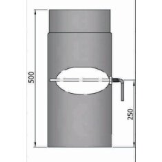 Rauchrohr Ø150 x 500 x 2 mm, Farbe grau