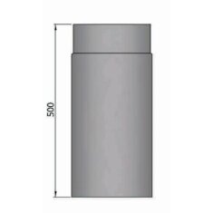 Rauchrohr Ø150 x 500 x 2 mm, Farbe grau