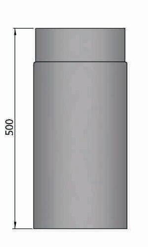 Rauchrohr Ø150 x 500 x 2 mm, Farbe grau