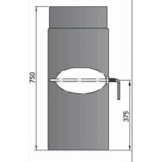 Rauchrohr Ø150 x 750 x 2 mm, Farbe grau