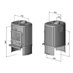 Kaminofen Gussofen Morsoe 1126 gerippt - 7,8 kW