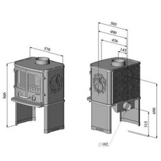 Kaminofen Gussofen Morsoe 2140 mit Eichh&ouml;rnchen - 5,85 kW