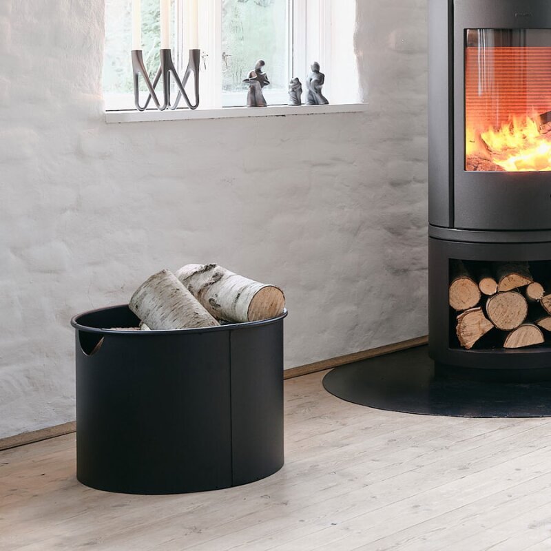 Morsoe Holzaufbewahrung Holzeimer 32 x 40 cm, schwarz