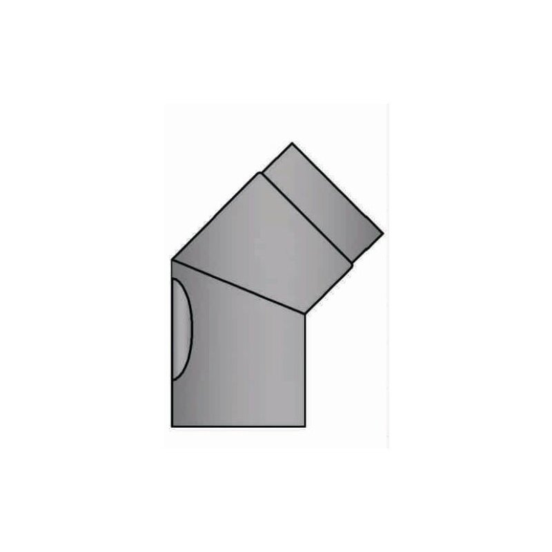 Rauchrohrbogen 45° Ø150 x 2 mm, Farbe grau