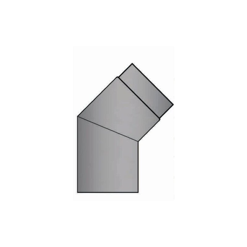 Rauchrohrbogen 45° Ø150 x 2 mm, Farbe grau