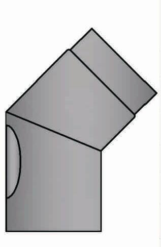 Rauchrohrbogen 45° Ø150 x 2 mm, Farbe grau