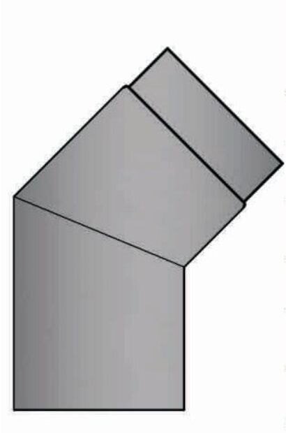 Rauchrohrbogen 45° Ø150 x 2 mm, Farbe grau