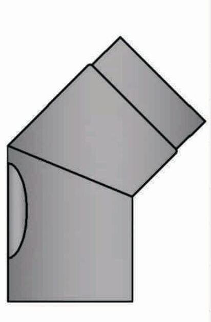 Rauchrohrbogen 45° Ø150 x 2 mm, Farbe grau