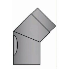 Rauchrohrbogen 45° Ø150 x 2 mm mit Reinigungsöffnung, Farbe grau