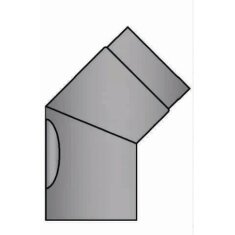 Rauchrohrbogen 45° Ø150 x 2 mm mit Reinigungsöffnung, Farbe grau