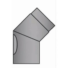 Rauchrohrbogen 45° Ø150 x 2 mm mit Reinigungsöffnung, Farbe grau