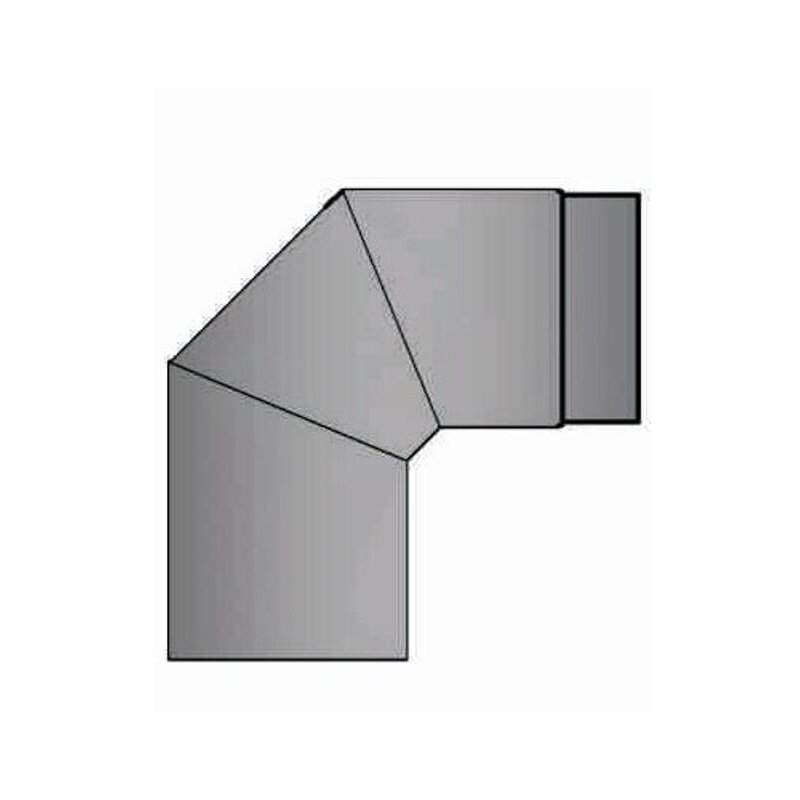 Rauchrohrbogen 90° Ø150 x 2 mm ohne Reinigungsöffnung, Farbe grau