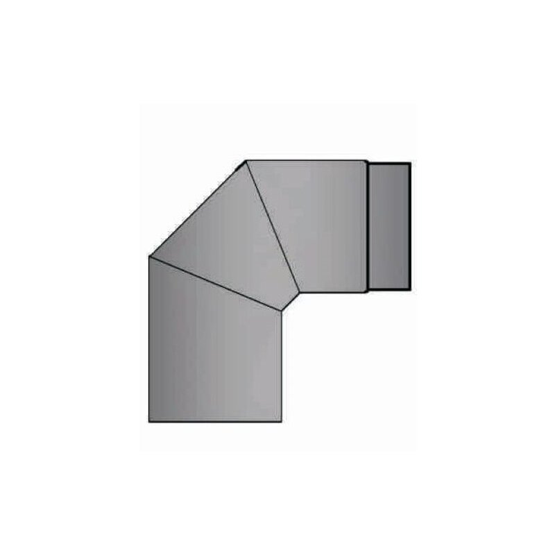 Rauchrohrbogen 90° Ø150 x 2 mm ohne Reinigungsöffnung, Farbe grau