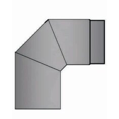 Rauchrohrbogen 90° Ø150 x 2 mm ohne Reinigungsöffnung, Farbe grau