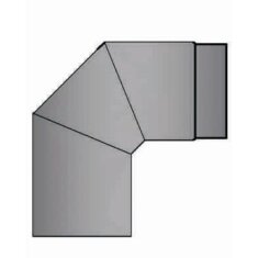 Rauchrohrbogen 90° Ø150 x 2 mm ohne Reinigungsöffnung, Farbe grau
