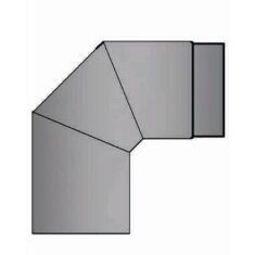 Rauchrohrbogen 90° Ø150 x 2 mm ohne Reinigungsöffnung, Farbe grau