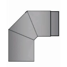 Rauchrohrbogen 90° Ø150 x 2 mm ohne Reinigungsöffnung, Farbe grau