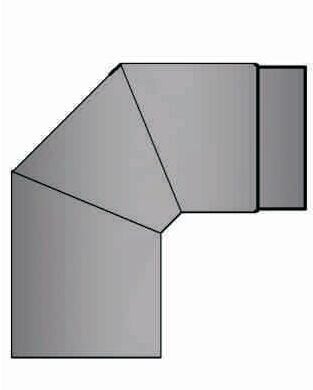 Rauchrohrbogen 90° Ø150 x 2 mm ohne Reinigungsöffnung, Farbe grau