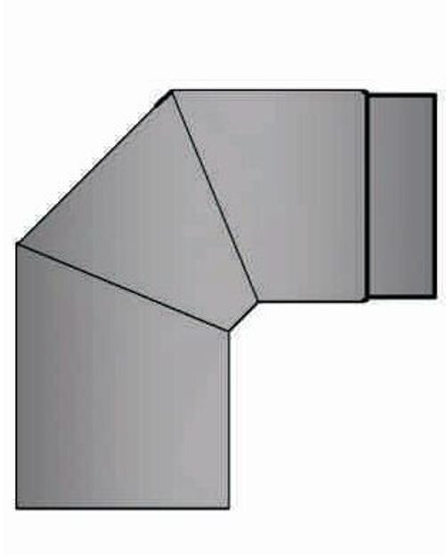 Rauchrohrbogen 90° Ø150 x 2 mm ohne Reinigungsöffnung, Farbe grau