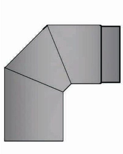 Rauchrohrbogen 90° Ø150 x 2 mm ohne Reinigungsöffnung, Farbe grau