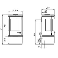 Kaminofen Gussofen Morsoe 7940 mit niedrigem Sockel - 7,3 kW
