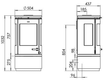 Kaminofen Gussofen Morsoe 7940 mit niedrigem Sockel - 7,3 kW