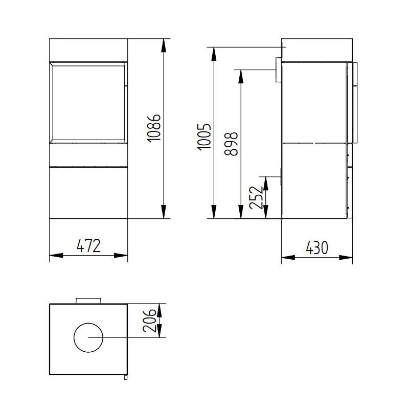Kaminofen Jydepejsen Cubic 109 - 8 kW