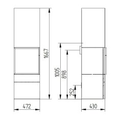 Kaminofen Jydepejsen Cubic 166 - 8 kW