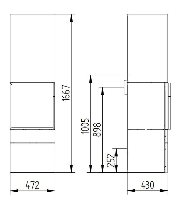 Kaminofen Jydepejsen Cubic 166 - 8 kW