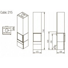 Kaminofen Jydepejsen Cubic 215 - 8 kW